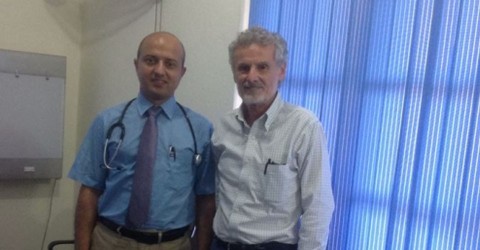 In my clinic in Lazimpat  with Hon. Mr Paolo Nugari, Honorary consul of Nepal in Rome Italy.    
